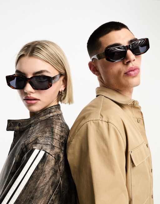 Gafas de sol efecto carey rectangulares de AJ Morgan 