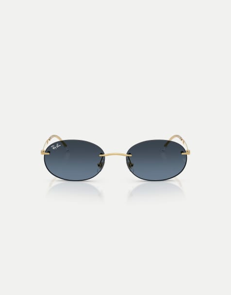 Gafas de sol en tono oro Arista ovaladas con lentes azules de Ray-Ban - view 1