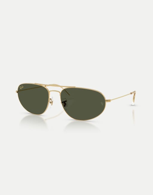 Gafas de sol en tono oro Legend irregulares con lentes verdes de Ray-Ban, 3 de 3