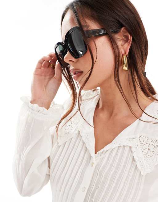 Gafas de sol estilo años 70 con lentes polarizadas de acetato de ASOS DESIGN , 3 de 4