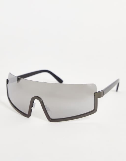 Gafas de sol estilo visera sin montura con lentes de colores de Topshop