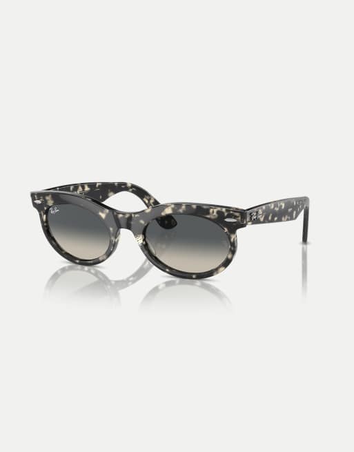 Gafas de sol gris Habana ovaladas con lentes grises Wayfarer de Ray-Ban, 3 de 3