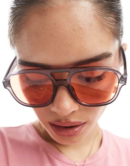 Gafas de sol gris humo de estilo aviador con lentes rosas Whirlpool de AIRE 