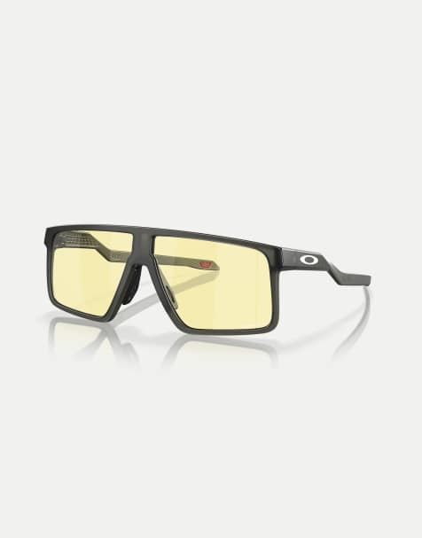 Gafas de sol gris humo mate con montura rectangular y lentes amarillas efecto espejo de la colección Helux Gaming de Oakley - view 1