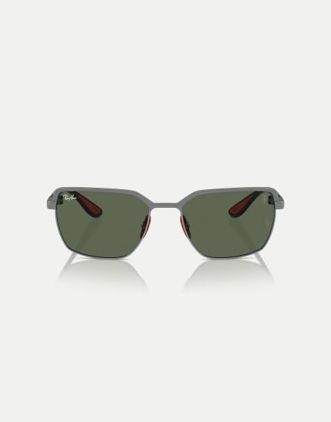 Gafas de sol gris plomo cuadradas con lentes verdes de la colección Scuderia Ferrari RB3743M de Ray-Ban - view 1