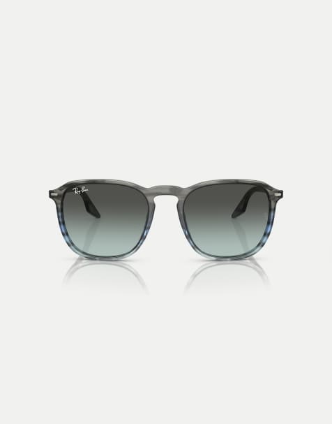 Gafas de sol grises a rayas y azules cuadradas con lentes azules RB2203 de Ray-Ban - view 1