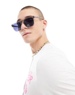 Gafas de sol grises cuadradas con lentes polarizadas Unplugged de Quay