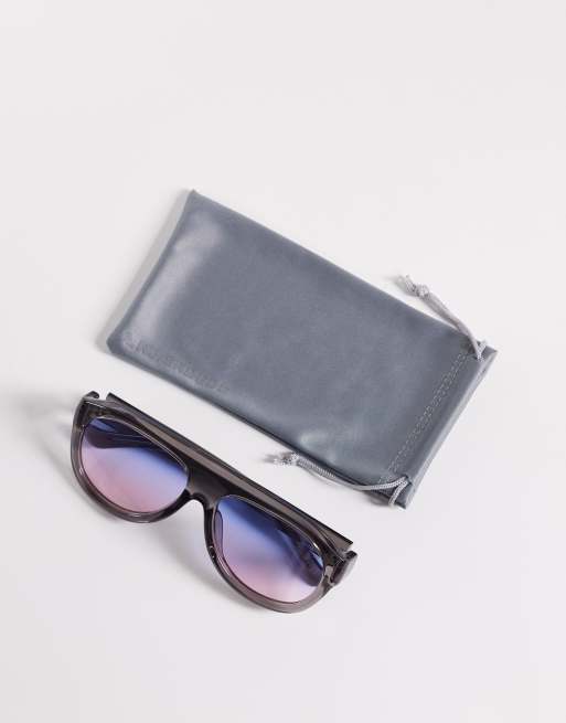 Gafas de sol grises transparentes de estilo aviador envolvente extragrande con lentes degradadas Rio de A.Kjaerbede, 3 de 3