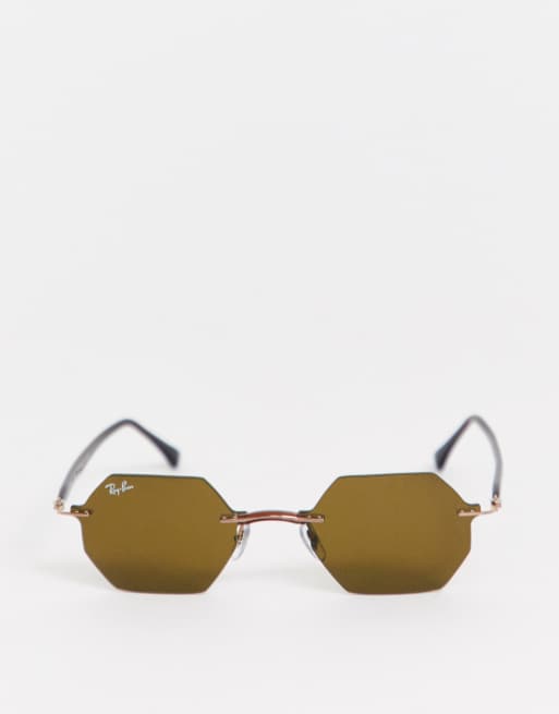 Gafas hexagonales con montura aire 0RB8061 de Ray-Ban | ASOS