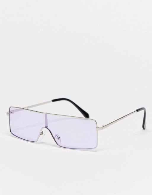 Gafas de sol lilas estilo visera estrecha de AJ Morgan