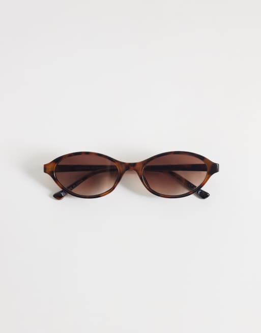 Gafas de sol marrón carey finas ovaladas de Gina Tricot, 3 de 3