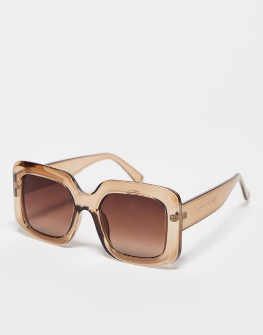 Gafas de sol marrón claro con montura rectangular de Mango