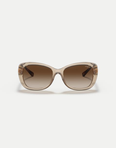 Gafas de sol marrón claro cristalino estilo mariposa con lentes marrones de Vogue - view 1