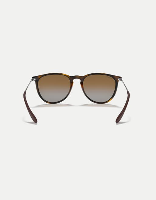Gafas de sol marrón claro efecto carey con lentes marrones polarizadas Erika Classic Phantos de Ray-Ban, 2 de 4