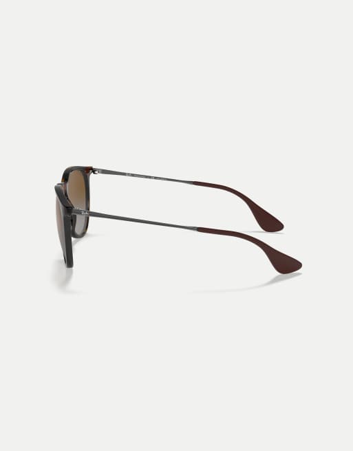 Gafas de sol marrón claro efecto carey con lentes marrones polarizadas Erika Classic Phantos de Ray-Ban, 4 de 4