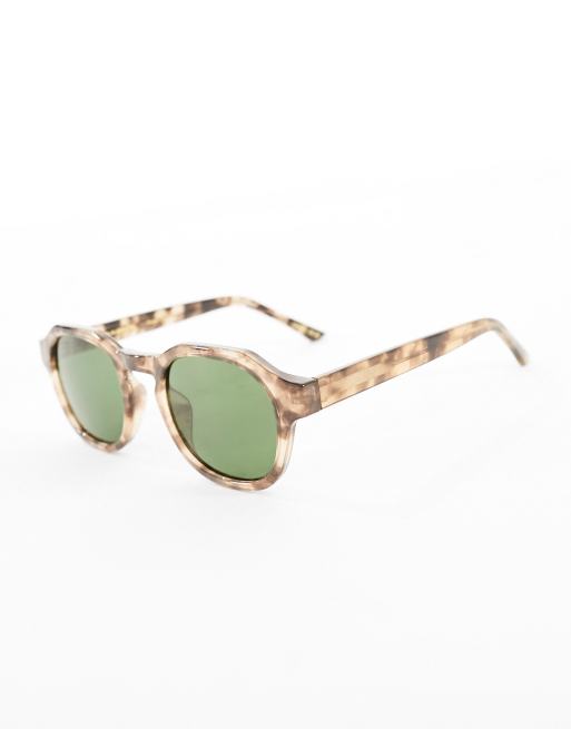 Gafas de sol marrón claro efecto carey cuadradas Zan de A.KJÆRBEDE