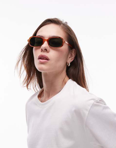 Gafas de sol marrón claro efecto carey redondas Madeira de Topshop - view 1