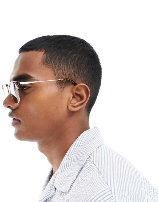 Gafas de sol marrón clásicas con diseño retro de River Island, 3 de 4