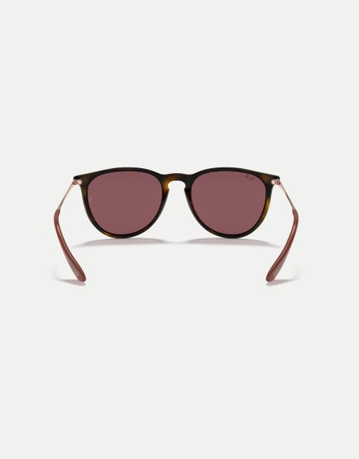 Gafas de sol marrón efecto carey con lentes violetas Erika Color Mix Phantos de Ray-Ban, 2 de 4