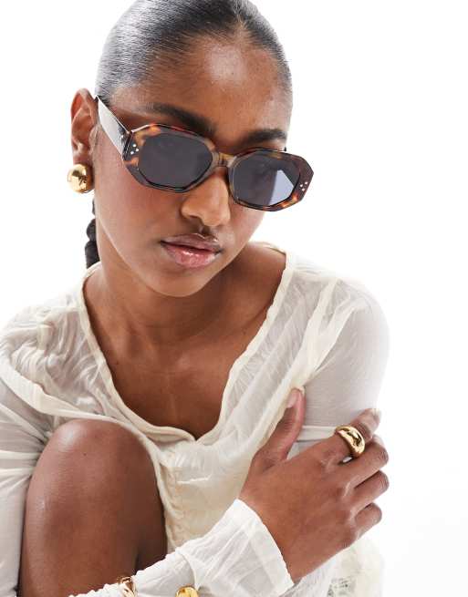 Gafas de sol marrón efecto carey hexagonales Top Grade de AJ Morgan , 3 de 3
