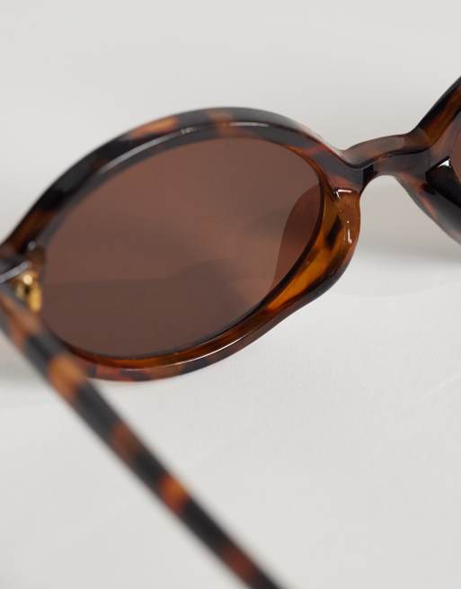 Gafas de sol marrón efecto carey ovaladas de Vero Moda, 2 de 3