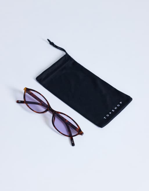 Gafas de sol marrón efecto carey ovaladas Lanzarote de Topshop, 3 de 3