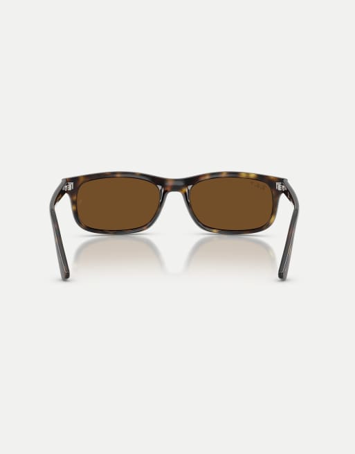 Gafas de sol marrón Habana rectangulares con lentes marrones polarizadas RB2224 de Ray-Ban, 3 de 4