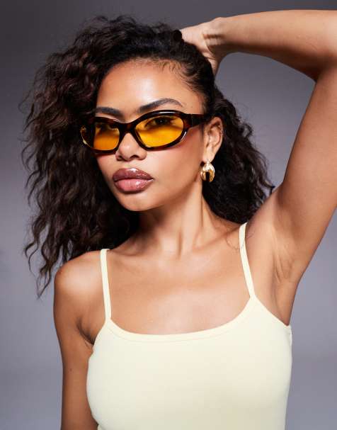 Gafas de sol marrones con diseño envolvente de River Island - view 1