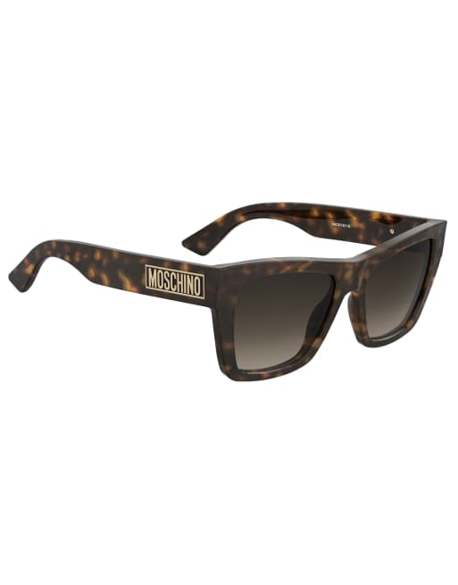 Gafas de sol marrones cuadradas de Moschino, 3 de 4