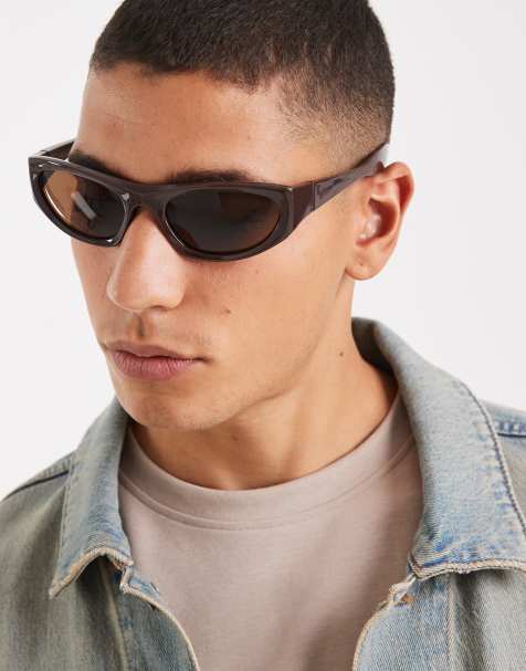 Gafas de sol marrones de estilo deportivo con lentes marrones de ASOS DESIGN - view 1