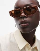 ASOS DESIGN angular fine frame aviator sunglasses in burgundy