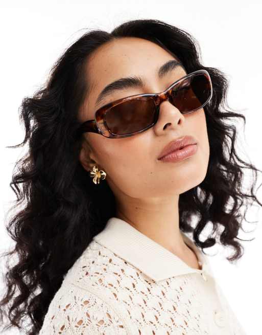 Gafas de sol marrones efecto carey estrechas y ovaladas Supernova de AIRE
