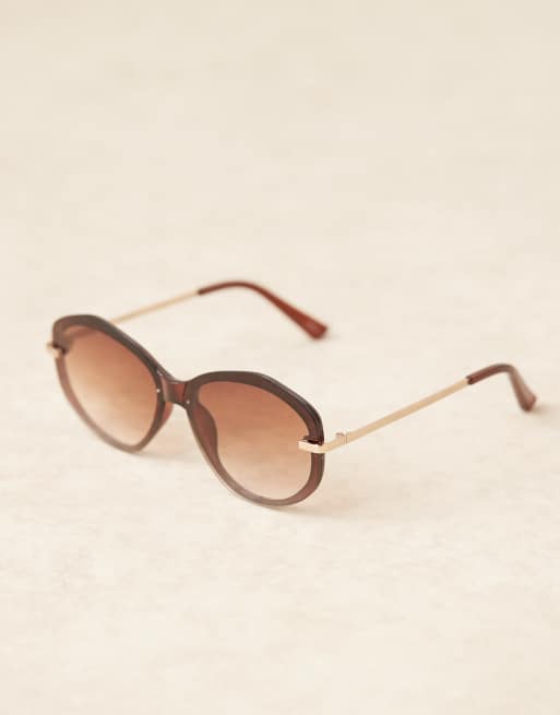 Gafas de sol marrones extragrandes redondas con lentes degradadas de Jeepers Peepers, 3 de 3