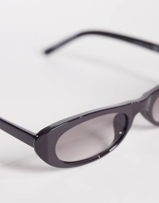 Gafas de sol marrones ovaladas estrechas con lentes tostadas exclusivas de Kaiia, 2 de 3