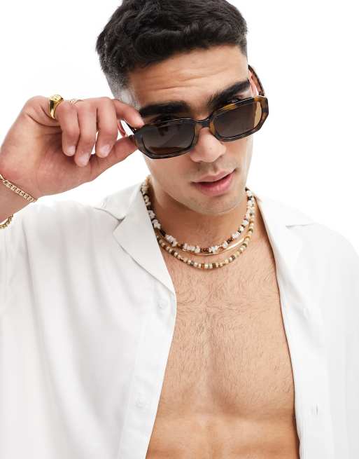 Gafas de sol marrones rectangulares de River Island 