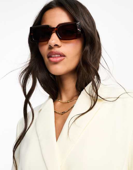 Gafas de sol marrones rectangulares extragrandes de SVNX