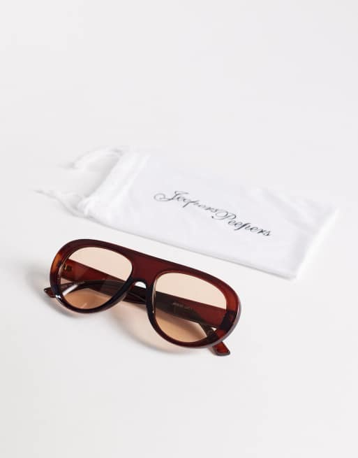 Gafas de sol marrones redondas con puente plano de Jeepers Peepers, 3 de 3