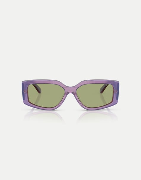 Gafas de sol morado nacarado transparente rectangulares con lentes verdes de Vogue - view 1