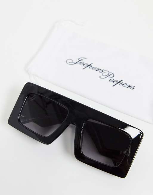 Gafas de sol negras con diseño recto de mujer de Jeepers Peepers