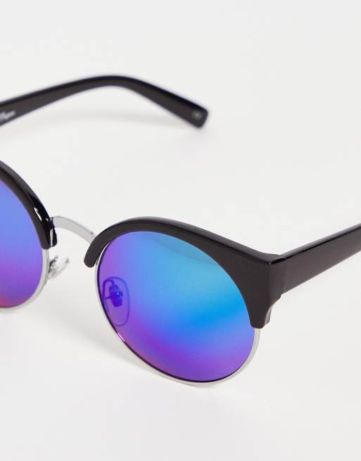 Gafas de sol azules y blancas rectangulares con estampado animal para  festivales Aire octans