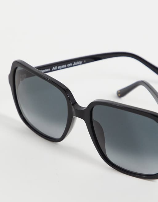 Gafas de sol negras con montura cuadrada extragrande de Juicy Couture, 3 de 4