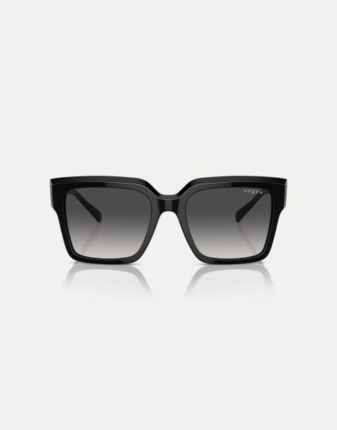 Gafas de sol negras con montura cuadrada y lentes grises de Vogue - view 1