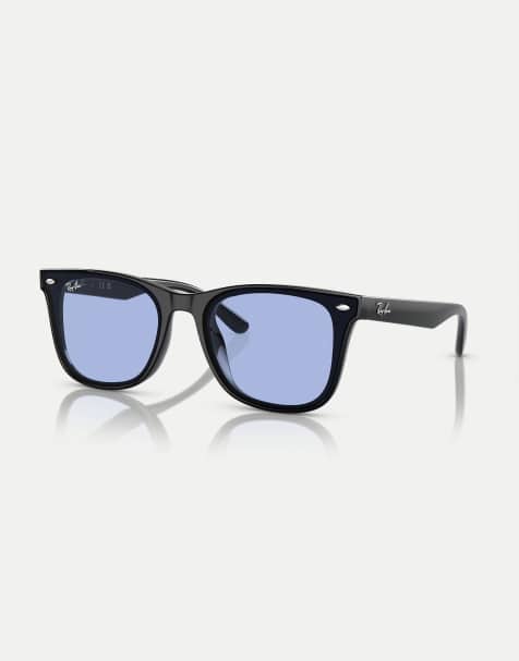 Gafas de sol negras con montura rectangular y lentes azules RB4420 de Ray-Ban - view 1