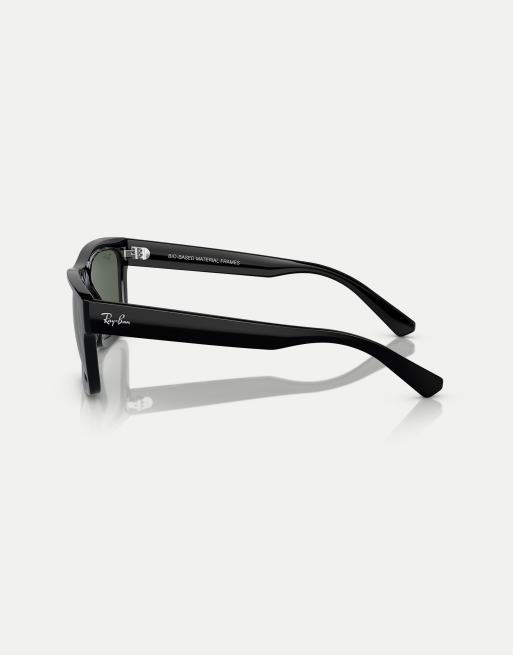 Gafas de sol negras con montura rectangular y lentes verdes Warren de Ray-Ban, 2 de 4