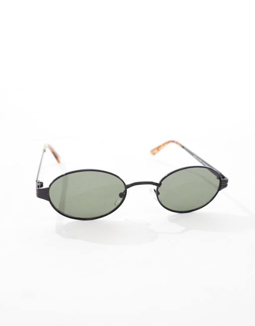 Gafas de sol negras con montura redondeada y patillas de carey de ASOS DESIGN, 2 de 4