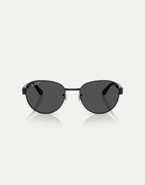 Gafas de sol negras cuadradas con lentes grises polarizadas de Ray-Ban - view 1