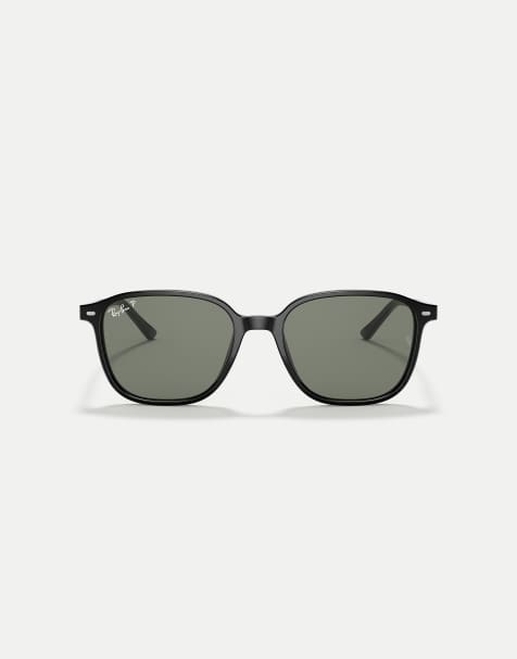Gafas de sol negras cuadradas con lentes verdes polarizadas Leonard de Ray-Ban - view 1
