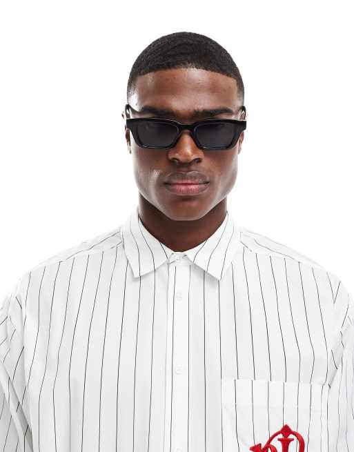 Gafas de sol negras cuadradas en ángulo de ASOS DESIGN