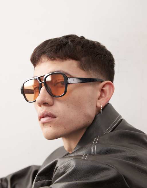 Gafas de sol negras de aviador unisex de Reclaimed Vintage , 3 de 3