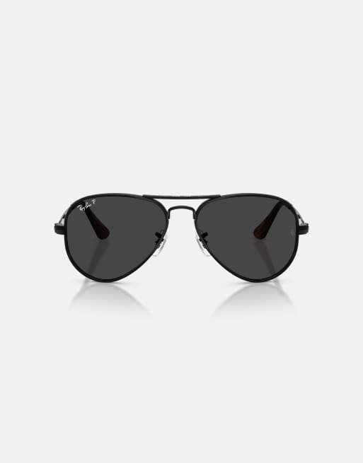 Gafas de sol negras de estilo aviador con lentes negras polarizadas Aviator Max Pilot de Ray-Ban
